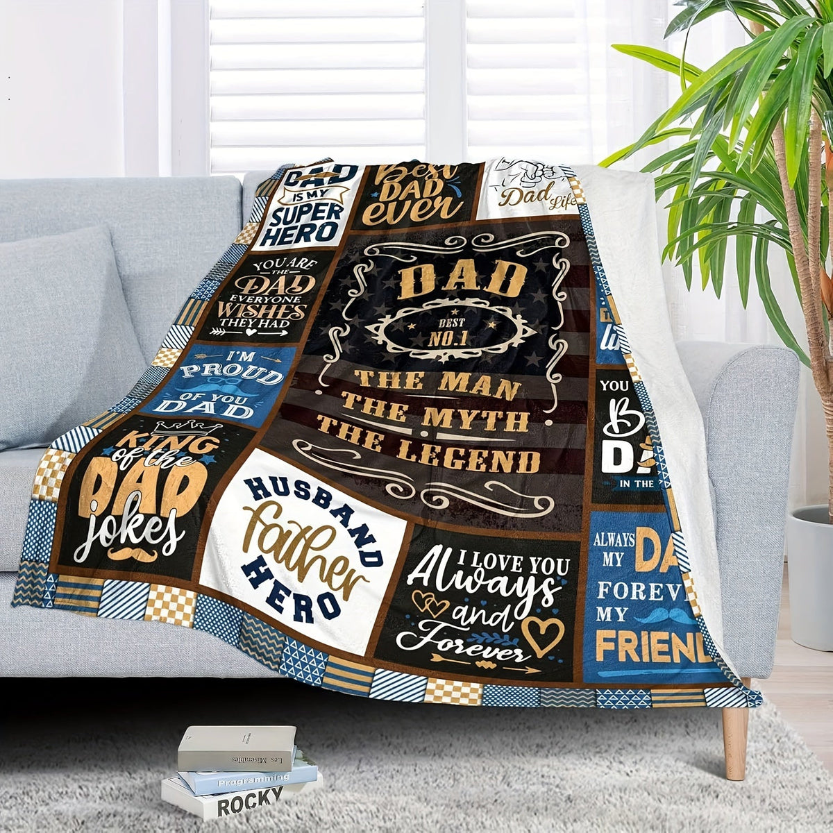 Aonana “To My Dad” The Best Dad Flannel Blanket