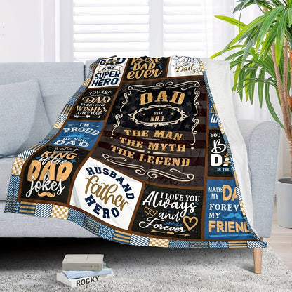 Aonana “To My Dad” The Best Dad Flannel Blanket