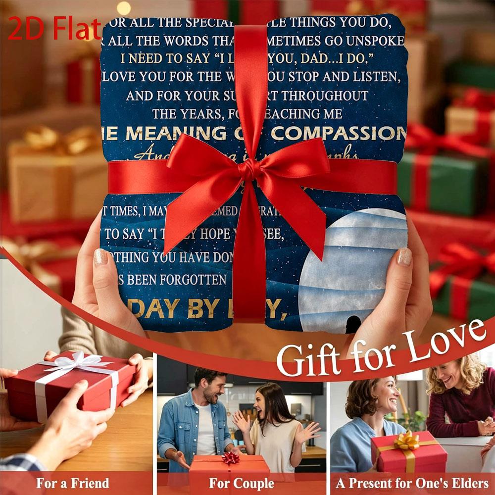 GiftoLuck “To My Dad” Flannel Blanket Soft Cozy Throw Perfect Gift for Father