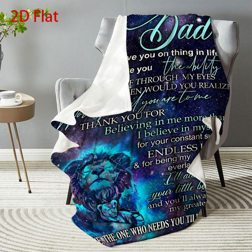 GiftoLuck “To My Dad” Flannel Blanket Soft Cozy Throw Perfect Gift for Father