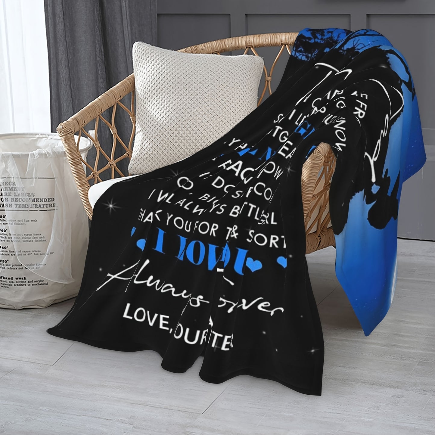 GiftoLuck “To My Dad” Flannel Blanket Soft Cozy Throw Perfect Gift for Father
