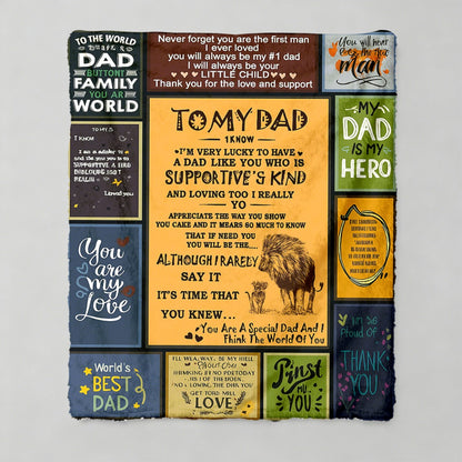 GiftoLuck “To My Dad” Flannel Blanket Soft Cozy Throw Perfect Gift for Father