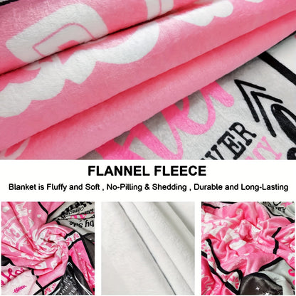 GiftoLuck “To My Granddaughter” Soft and Warm Flannel Blanket – Gift from Grandma to Granddaughter's Birthday or Graduation