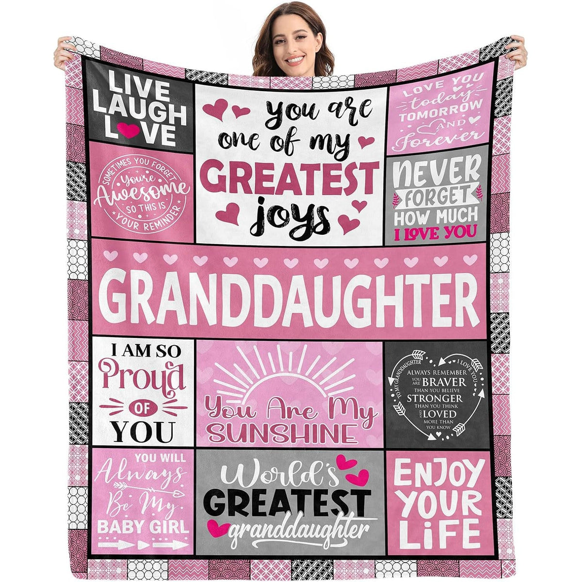 Aonana “To My Granddaughter” Heartfelt Gift Flannel Blanket