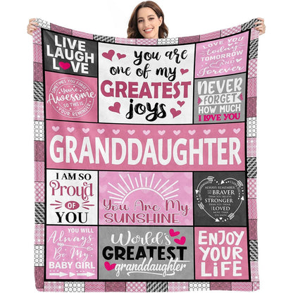 Aonana “To My Granddaughter” Heartfelt Gift Flannel Blanket