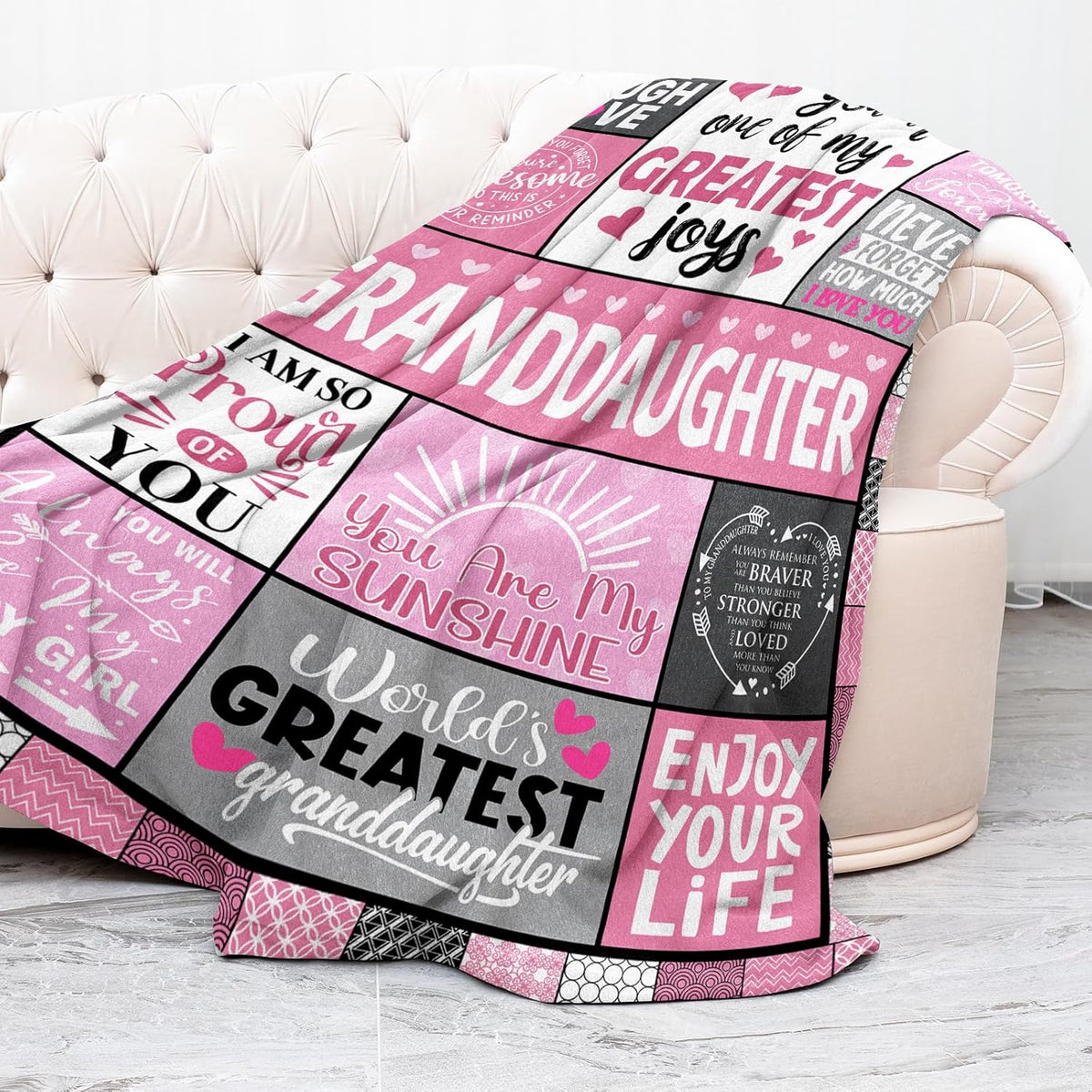 Aonana “To My Granddaughter” Heartfelt Gift Flannel Blanket