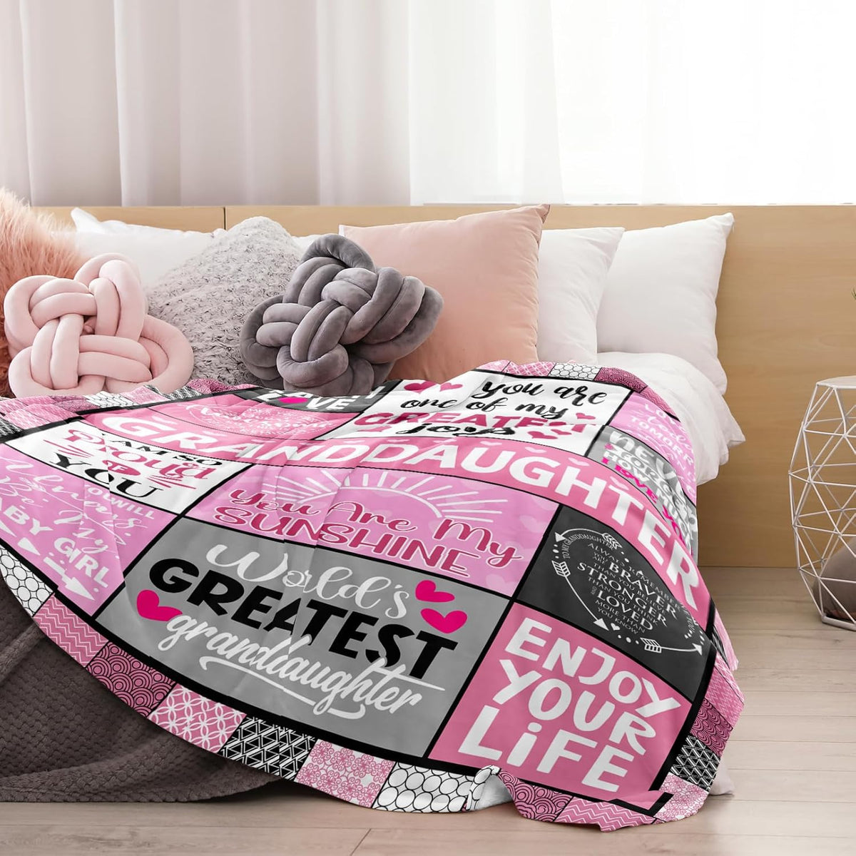 Aonana “To My Granddaughter” Heartfelt Gift Flannel Blanket