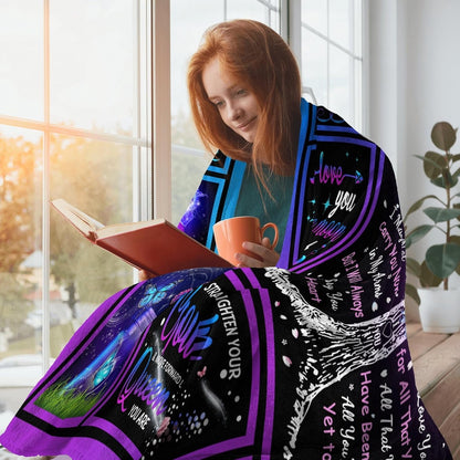GiftoLuck “To My Granddaughter” Soft and Warm Flannel Blanket – Gift from Grandma to Granddaughter's Birthday or Graduation