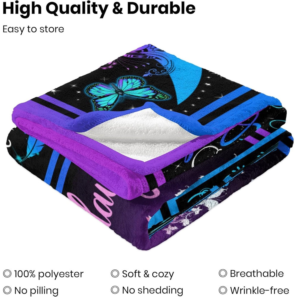 GiftoLuck “To My Granddaughter” Soft and Warm Flannel Blanket – Gift from Grandma to Granddaughter's Birthday or Graduation