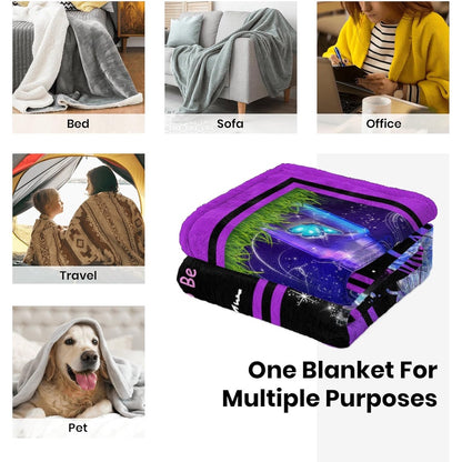GiftoLuck “To My Granddaughter” Soft and Warm Flannel Blanket – Gift from Grandma to Granddaughter's Birthday or Graduation