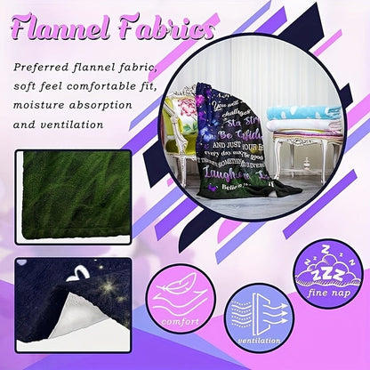 Aonana “To My Granddaughter” Butterfly Flannel Blanket