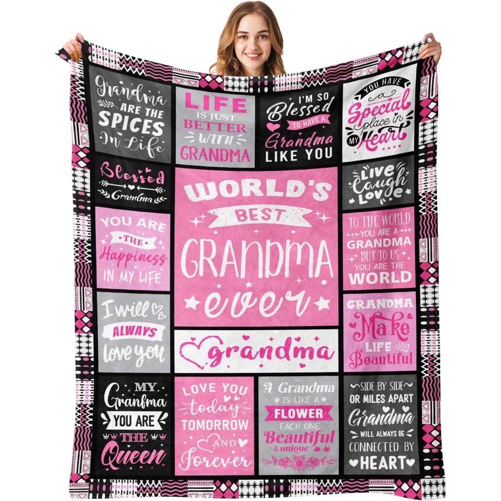 Aonana “To My Grandma” The Best Grandmother Flannel Blanket