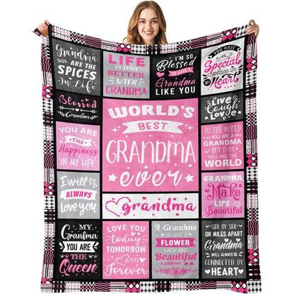 Aonana “To My Grandma” The Best Grandmother Flannel Blanket