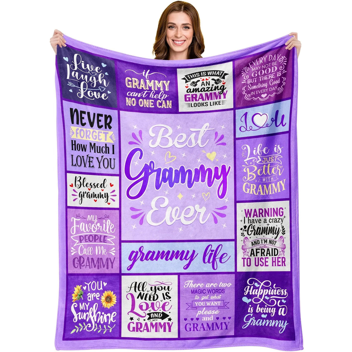 Aonana “To My Grammy” The Best Grandmother Flannel Blanket