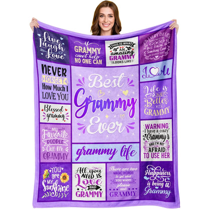 Aonana “To My Grammy” The Best Grandmother Flannel Blanket