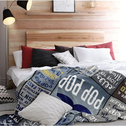 Aonana “To My POP POP” The Legend Flannel Blanket