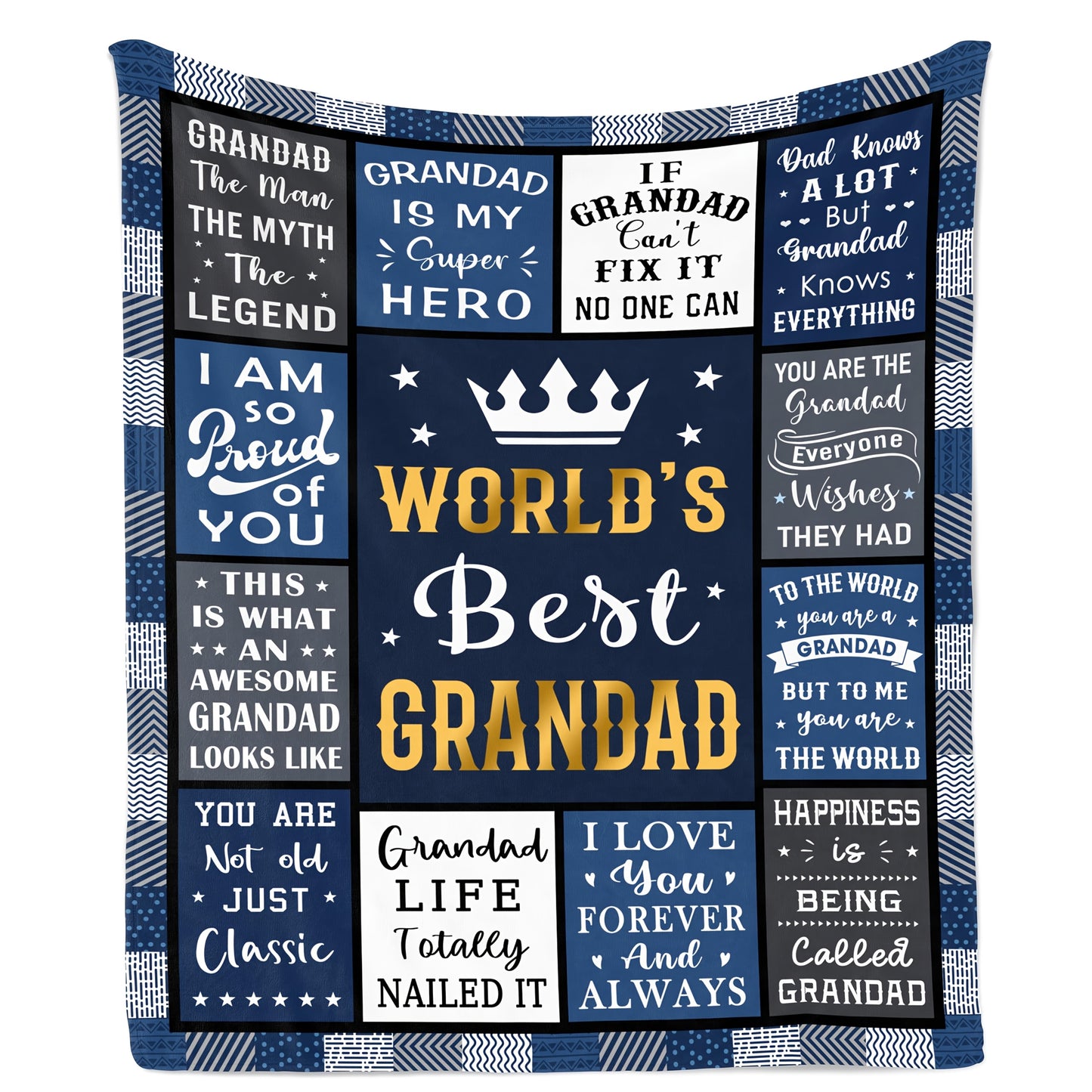 GiftoLuck “To My Grandpa” Flannel Blanket Soft Cozy Throw Perfect Gift for Granddad