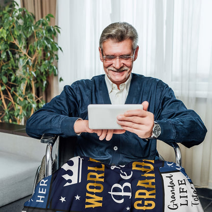 GiftoLuck “To My Grandpa” Flannel Blanket Soft Cozy Throw Perfect Gift for Granddad