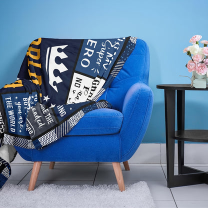 GiftoLuck “To My Grandpa” Flannel Blanket Soft Cozy Throw Perfect Gift for Granddad