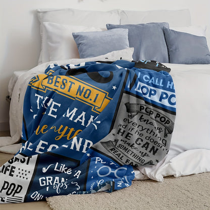 GiftoLuck “To My Grandpa” Flannel Blanket Soft Cozy Throw Perfect Gift for Granddad