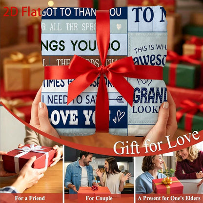 GiftoLuck “To My Grandpa” Flannel Blanket Soft Cozy Throw Perfect Gift for Granddad