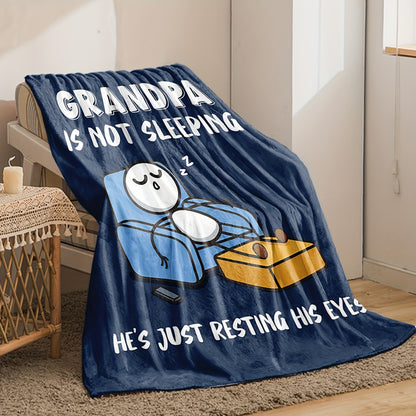 GiftoLuck “To My Grandpa” Flannel Blanket Soft Cozy Throw Perfect Gift for Granddad