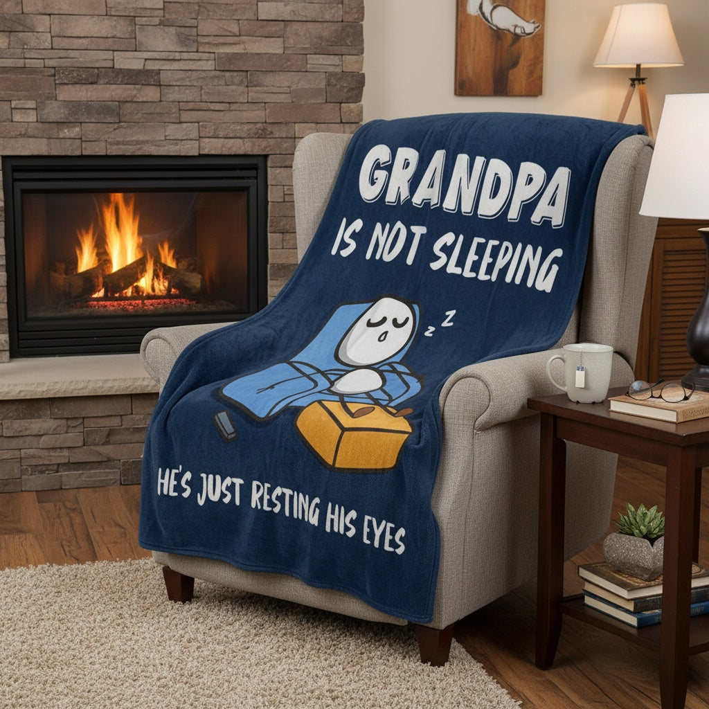 GiftoLuck “To My Grandpa” Flannel Blanket Soft Cozy Throw Perfect Gift for Granddad