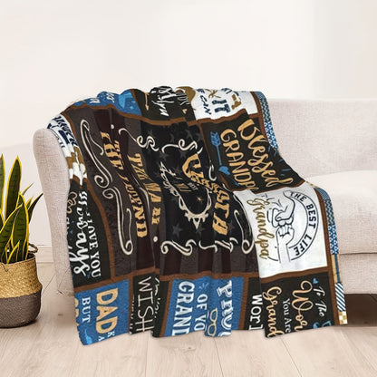 GiftoLuck “To My Grandpa” Flannel Blanket Soft Cozy Throw Perfect Gift for Granddad