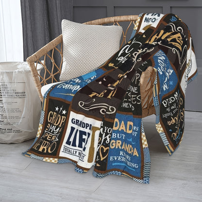 GiftoLuck “To My Grandpa” Flannel Blanket Soft Cozy Throw Perfect Gift for Granddad