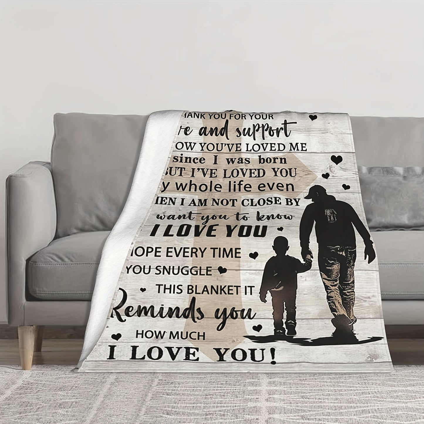GiftoLuck “To My Grandpa” Flannel Blanket Soft Cozy Throw Perfect Gift for Granddad