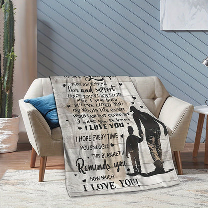 GiftoLuck “To My Grandpa” Flannel Blanket Soft Cozy Throw Perfect Gift for Granddad