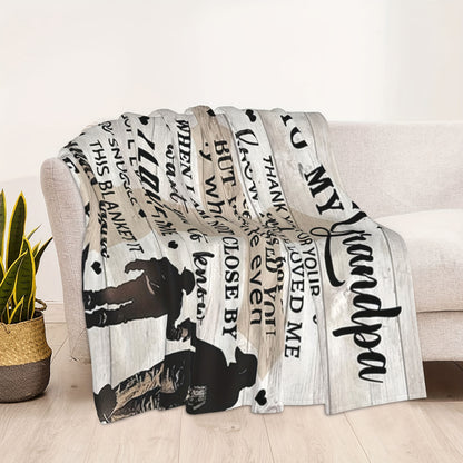 GiftoLuck “To My Grandpa” Flannel Blanket Soft Cozy Throw Perfect Gift for Granddad