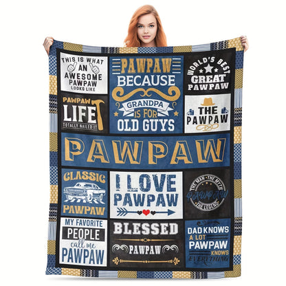 GiftoLuck “To My Grandpa” Flannel Blanket Soft Cozy Throw Perfect Gift for Granddad