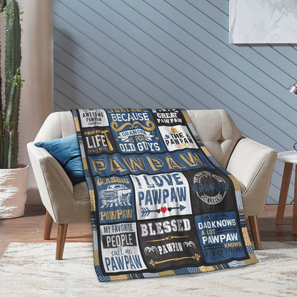 GiftoLuck “To My Grandpa” Flannel Blanket Soft Cozy Throw Perfect Gift for Granddad