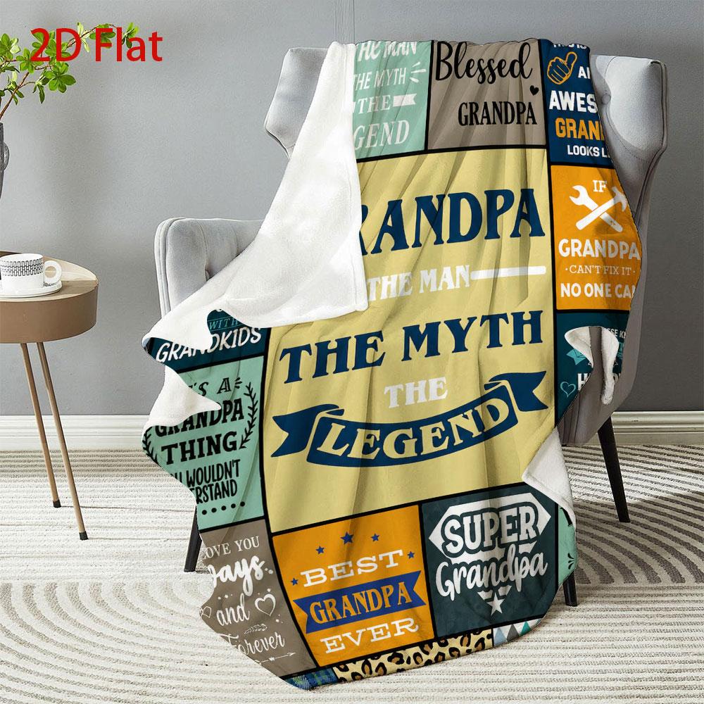 GiftoLuck “To My Grandpa” Flannel Blanket Soft Cozy Throw Perfect Gift for Granddad