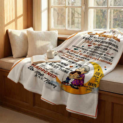 GiftoLuck “To My Grandson” Flannel Blanket – Soft, Warm & Heartfelt Gift for Grandson