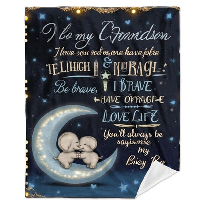 GiftoLuck “To My Grandson” Flannel Blanket – Soft, Warm & Heartfelt Gift for Grandson