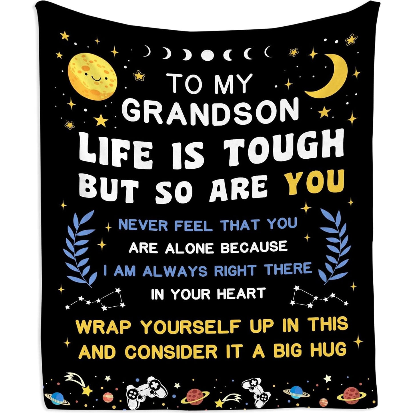 GiftoLuck “To My Grandson” Flannel Blanket – Soft, Warm & Heartfelt Gift for Grandson