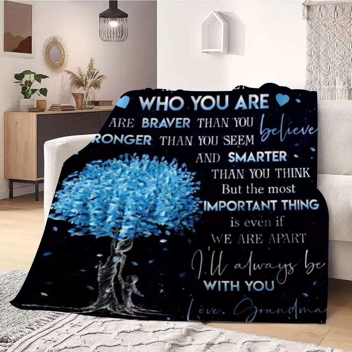 GiftoLuck “To My Grandson” Flannel Blanket – Soft, Warm & Heartfelt Gift for Grandson