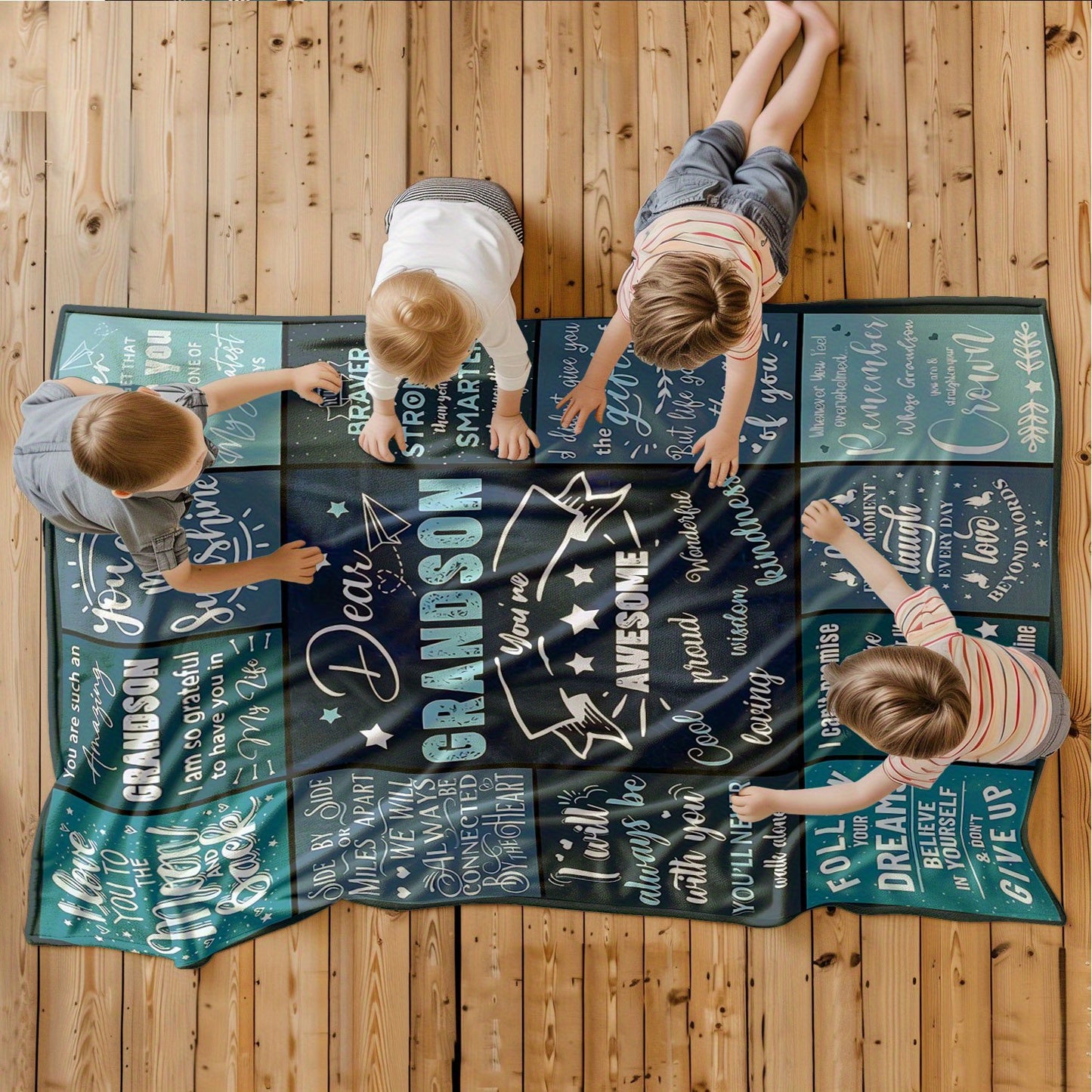 GiftoLuck “To My Grandson” Flannel Blanket – Soft, Warm & Heartfelt Gift for Grandson