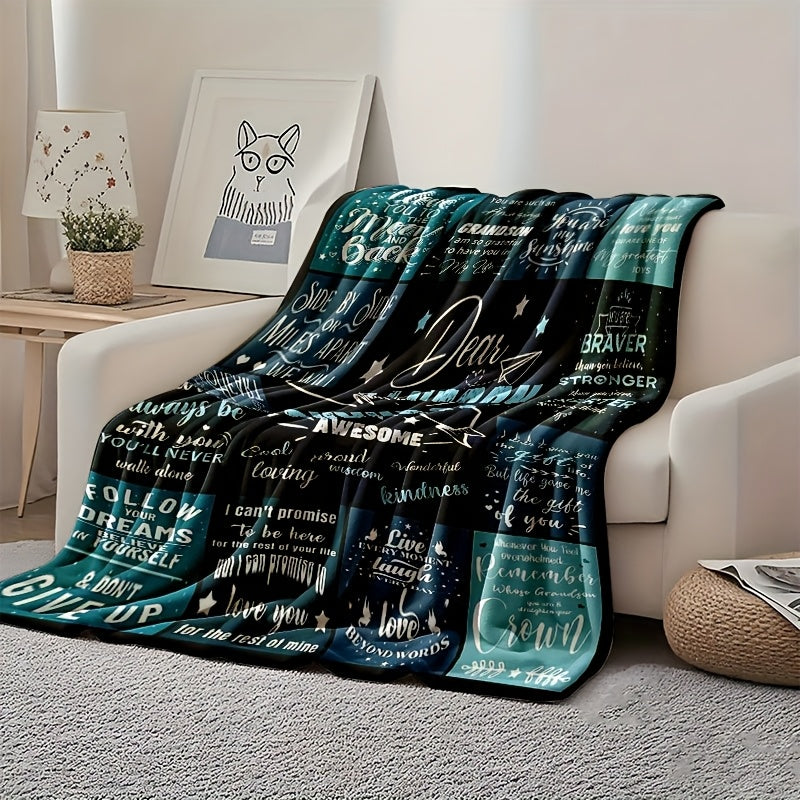 GiftoLuck “To My Grandson” Flannel Blanket – Soft, Warm & Heartfelt Gift for Grandson