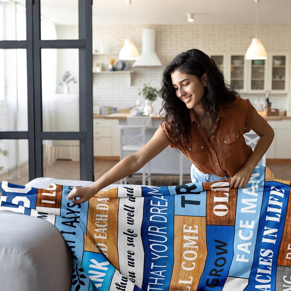 Aonana “To My Grandson” Blessings Flannel Blanket