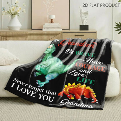 GiftoLuck “To My Grandson” Flannel Blanket – Soft, Warm & Heartfelt Gift for Grandson
