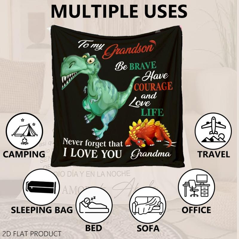 GiftoLuck “To My Grandson” Flannel Blanket – Soft, Warm & Heartfelt Gift for Grandson