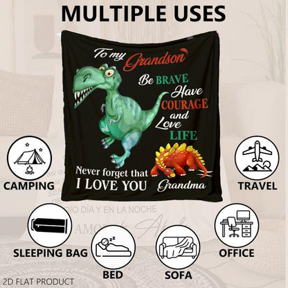 GiftoLuck “To My Grandson” Flannel Blanket – Soft, Warm & Heartfelt Gift for Grandson