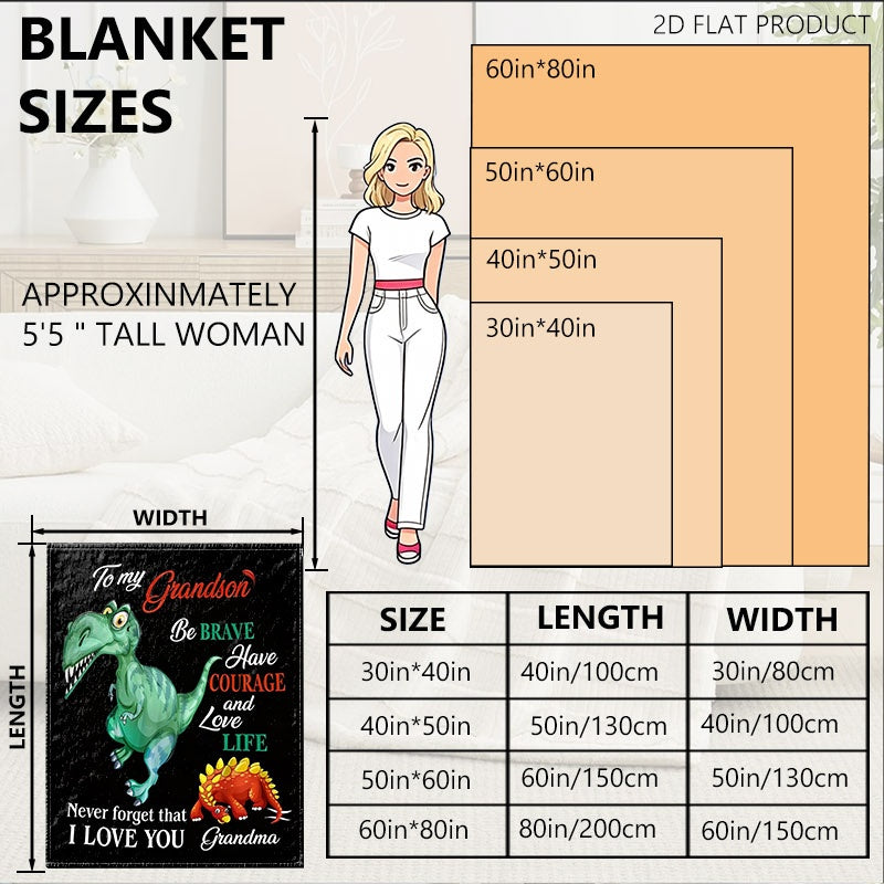GiftoLuck “To My Grandson” Flannel Blanket – Soft, Warm & Heartfelt Gift for Grandson