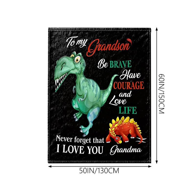 GiftoLuck “To My Grandson” Flannel Blanket – Soft, Warm & Heartfelt Gift for Grandson
