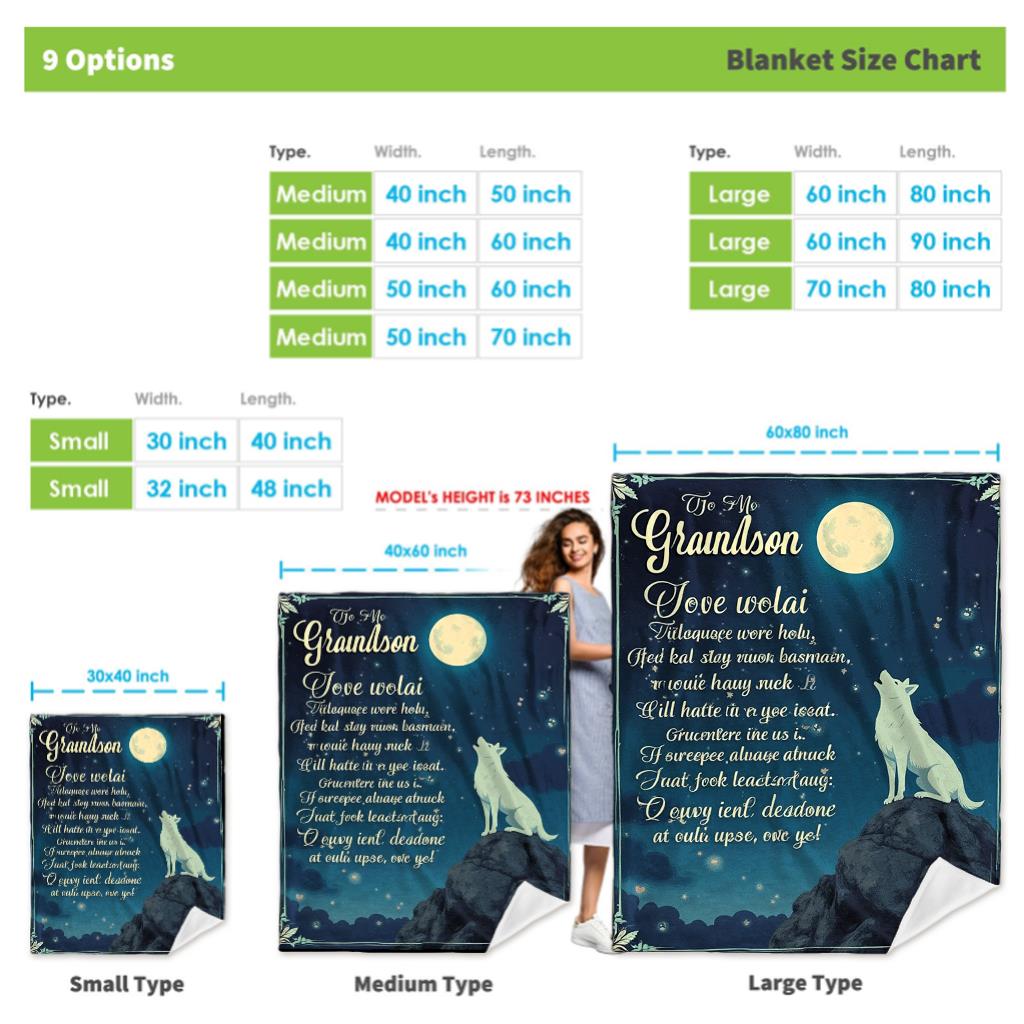 GiftoLuck “To My Grandson” Flannel Blanket – Soft, Warm & Heartfelt Gift for Grandson