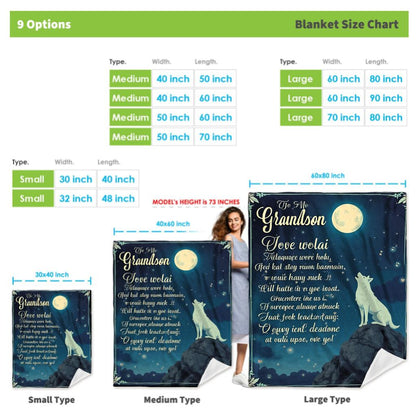 GiftoLuck “To My Grandson” Flannel Blanket – Soft, Warm & Heartfelt Gift for Grandson