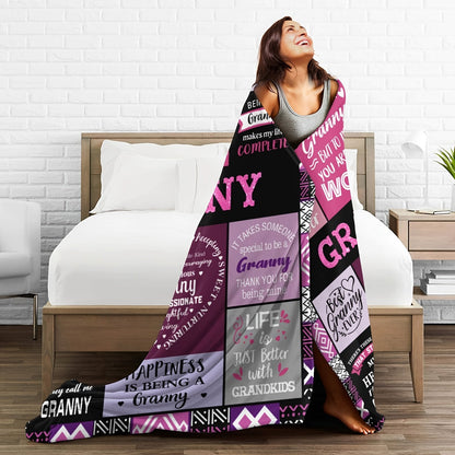 Aonana “To My Granny” The Best Grandmother Flannel Blanket